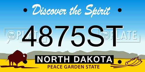 4875ST North Dakota License Plate