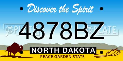 4878BZ North Dakota License Plate
