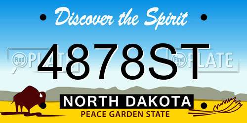 4878ST North Dakota License Plate