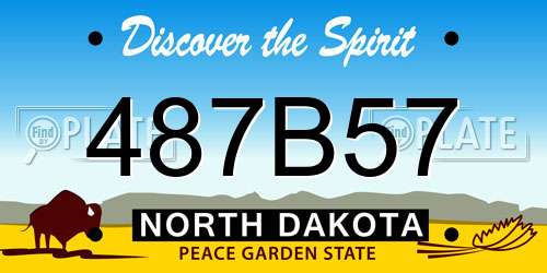 487B57 North Dakota License Plate