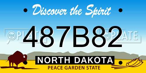 487B82 North Dakota License Plate