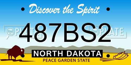 487BS2 North Dakota License Plate