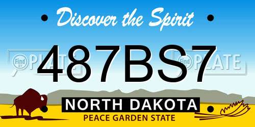 487BS7 North Dakota License Plate