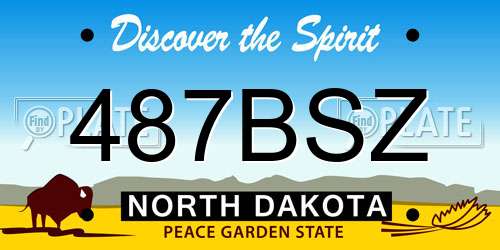 487BSZ North Dakota License Plate