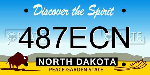 487ECN North Dakota License Plate