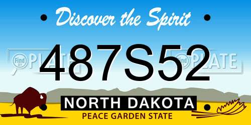 487S52 North Dakota License Plate