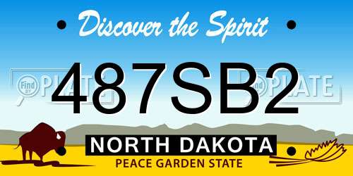 487SB2 North Dakota License Plate