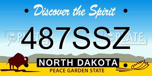487SSZ North Dakota License Plate