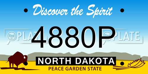 4880P North Dakota License Plate