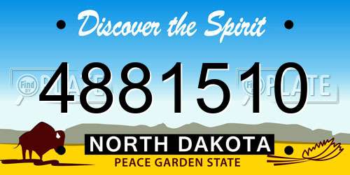 4881510 North Dakota License Plate