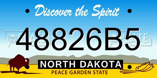 48826B5 North Dakota License Plate