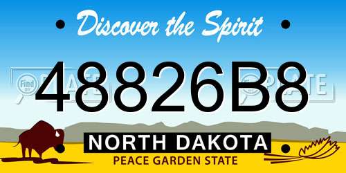 48826B8 North Dakota License Plate