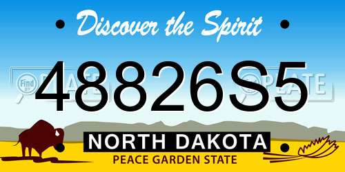48826S5 North Dakota License Plate