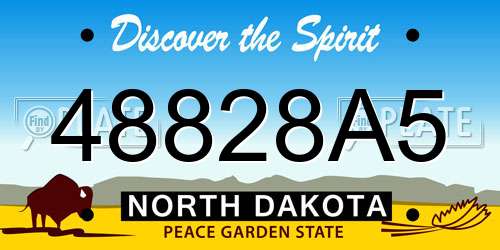 48828A5 North Dakota License Plate