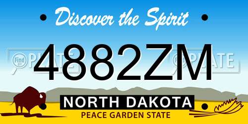 4882ZM North Dakota License Plate