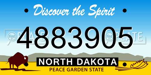 4883905 North Dakota License Plate