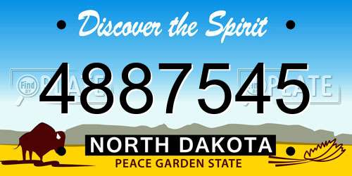 4887545 North Dakota License Plate