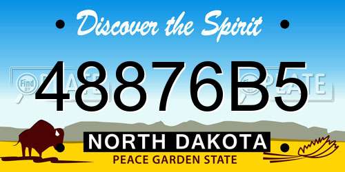 48876B5 North Dakota License Plate