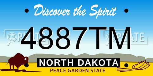 4887TM North Dakota License Plate