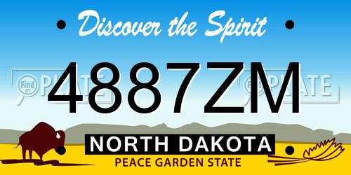 4887ZM North Dakota License Plate