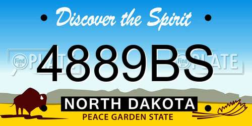 4889BS North Dakota License Plate