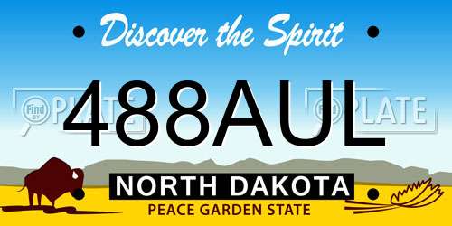 488AUL North Dakota License Plate