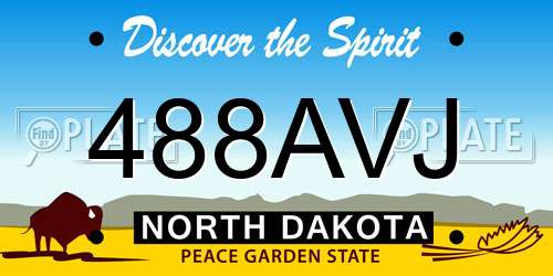 488AVJ North Dakota License Plate