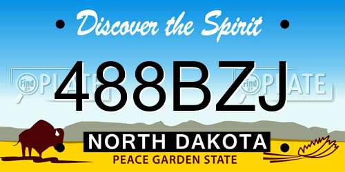 488BZJ North Dakota License Plate
