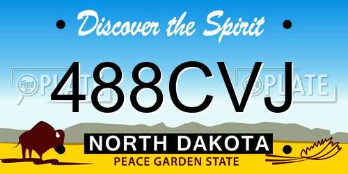 488CVJ North Dakota License Plate
