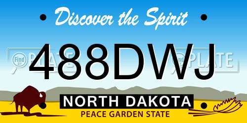 488DWJ North Dakota License Plate