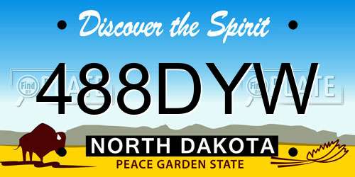 488DYW North Dakota License Plate