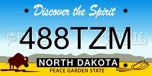 488TZM North Dakota License Plate