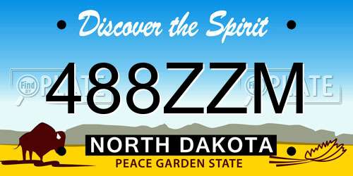 488ZZM North Dakota License Plate