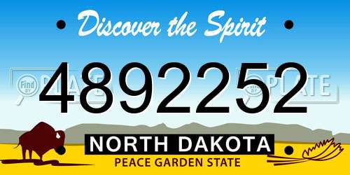 4892252 North Dakota License Plate