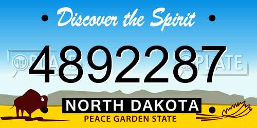 4892287 North Dakota License Plate