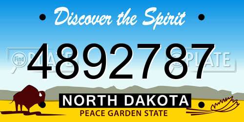 4892787 North Dakota License Plate
