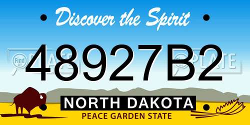 48927B2 North Dakota License Plate