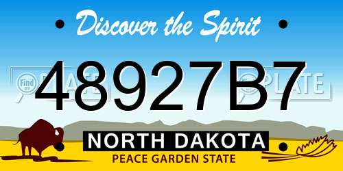 48927B7 North Dakota License Plate