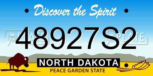 48927S2 North Dakota License Plate