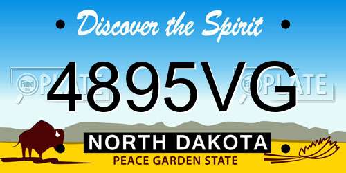 4895VG North Dakota License Plate