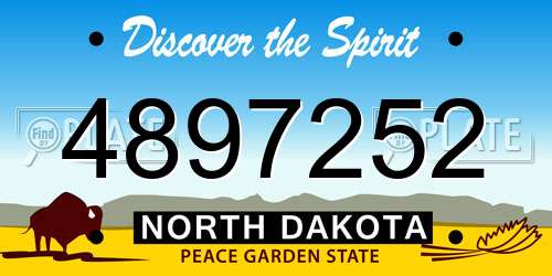 4897252 North Dakota License Plate