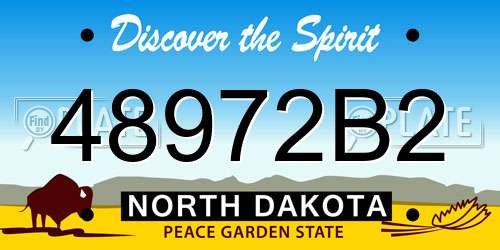 48972B2 North Dakota License Plate