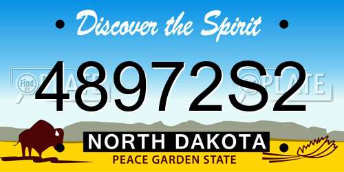 48972S2 North Dakota License Plate