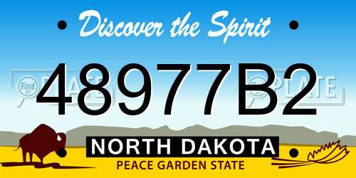 48977B2 North Dakota License Plate