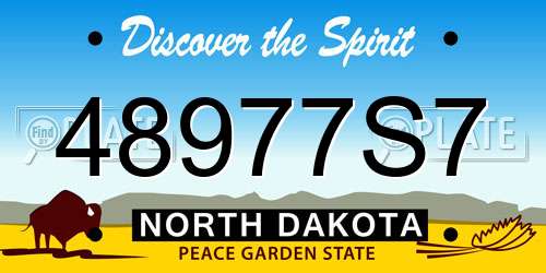 48977S7 North Dakota License Plate