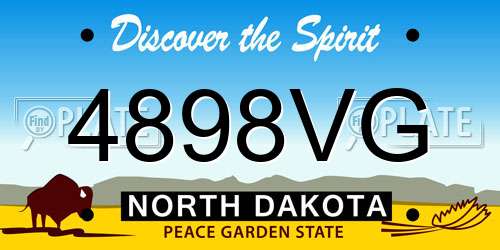 4898VG North Dakota License Plate