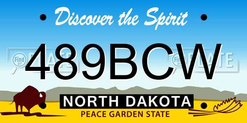 489BCW North Dakota License Plate
