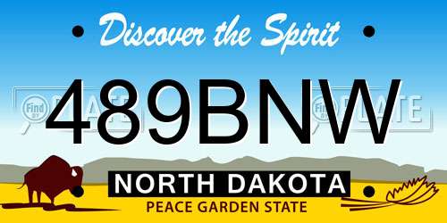 489BNW North Dakota License Plate