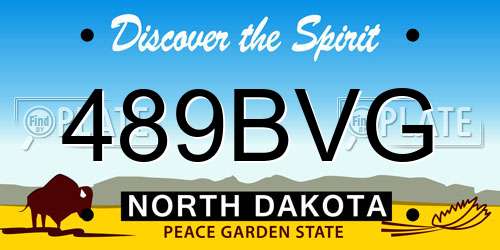 489BVG North Dakota License Plate
