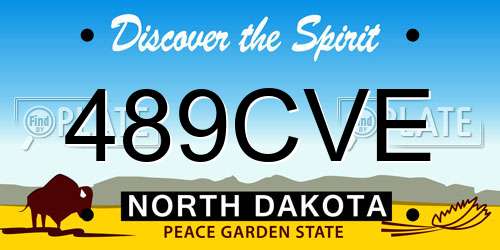 489CVE North Dakota License Plate